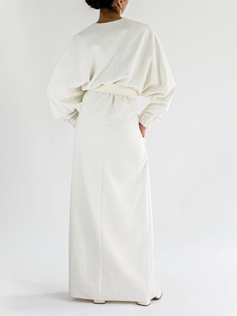 Back View of BB14 Oversized Modern Wedding Dress
