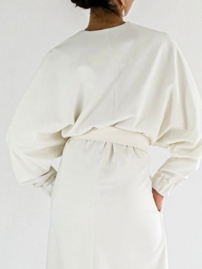 Close Back View of BB14 Oversized Modern Wedding Dress