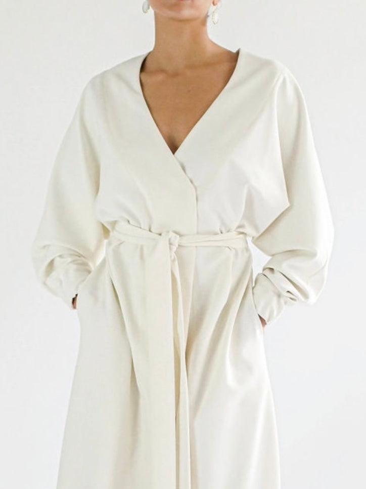 Close Front View of BB14 Oversized Modern Wedding Dress