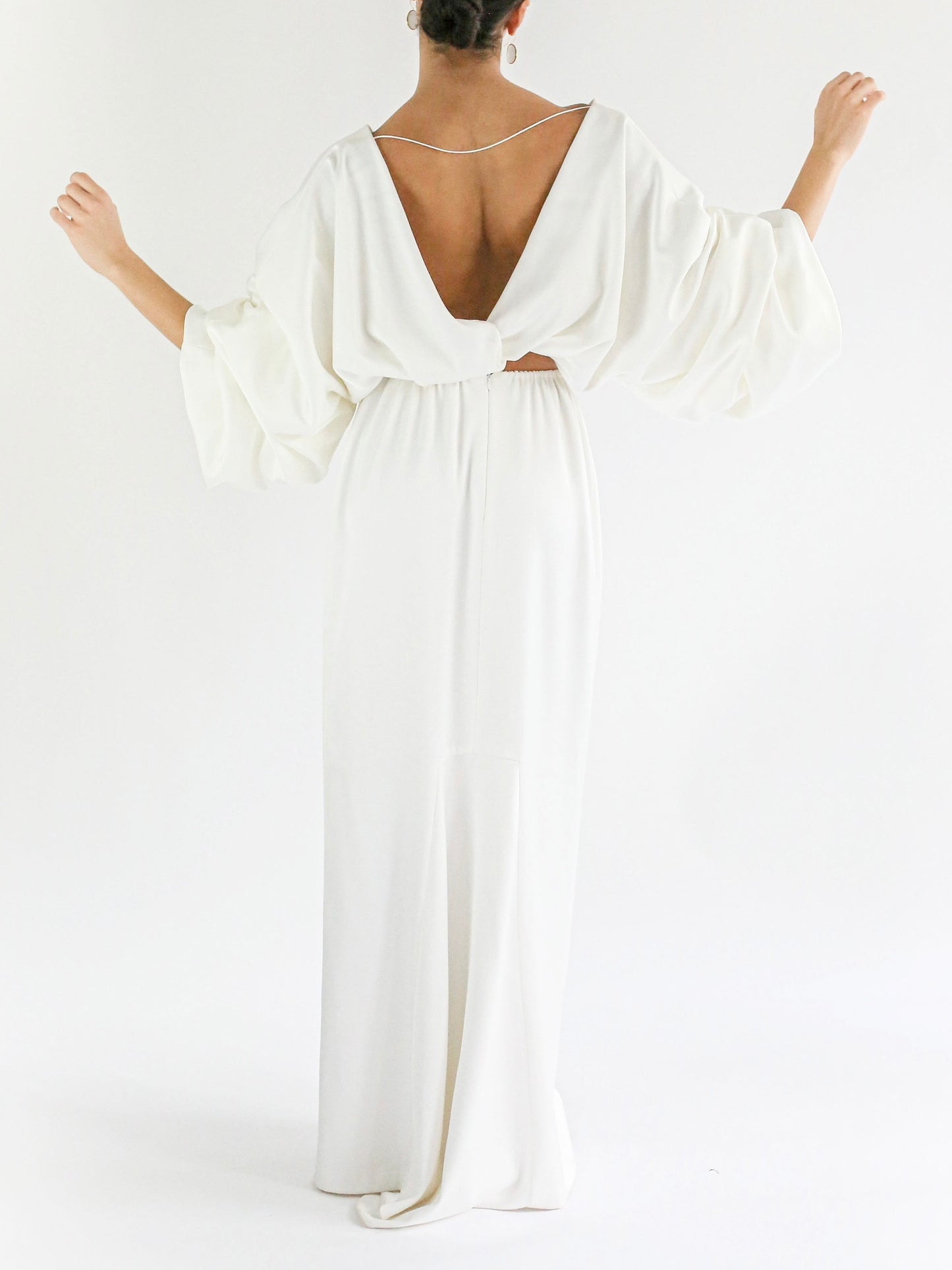 Back View of Bon Bride Oversized Top Wedding Attire