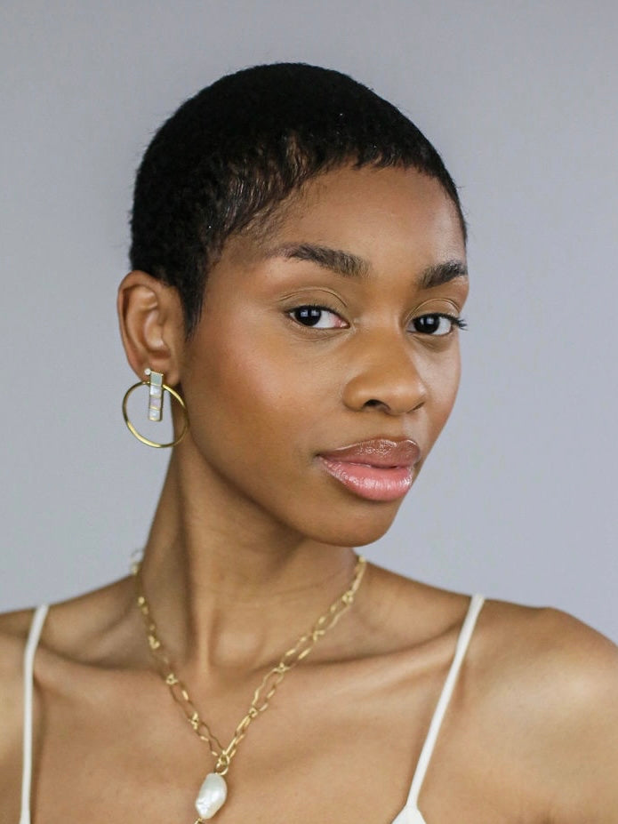 Model Wearing Akila Hoop Bridal Accessories