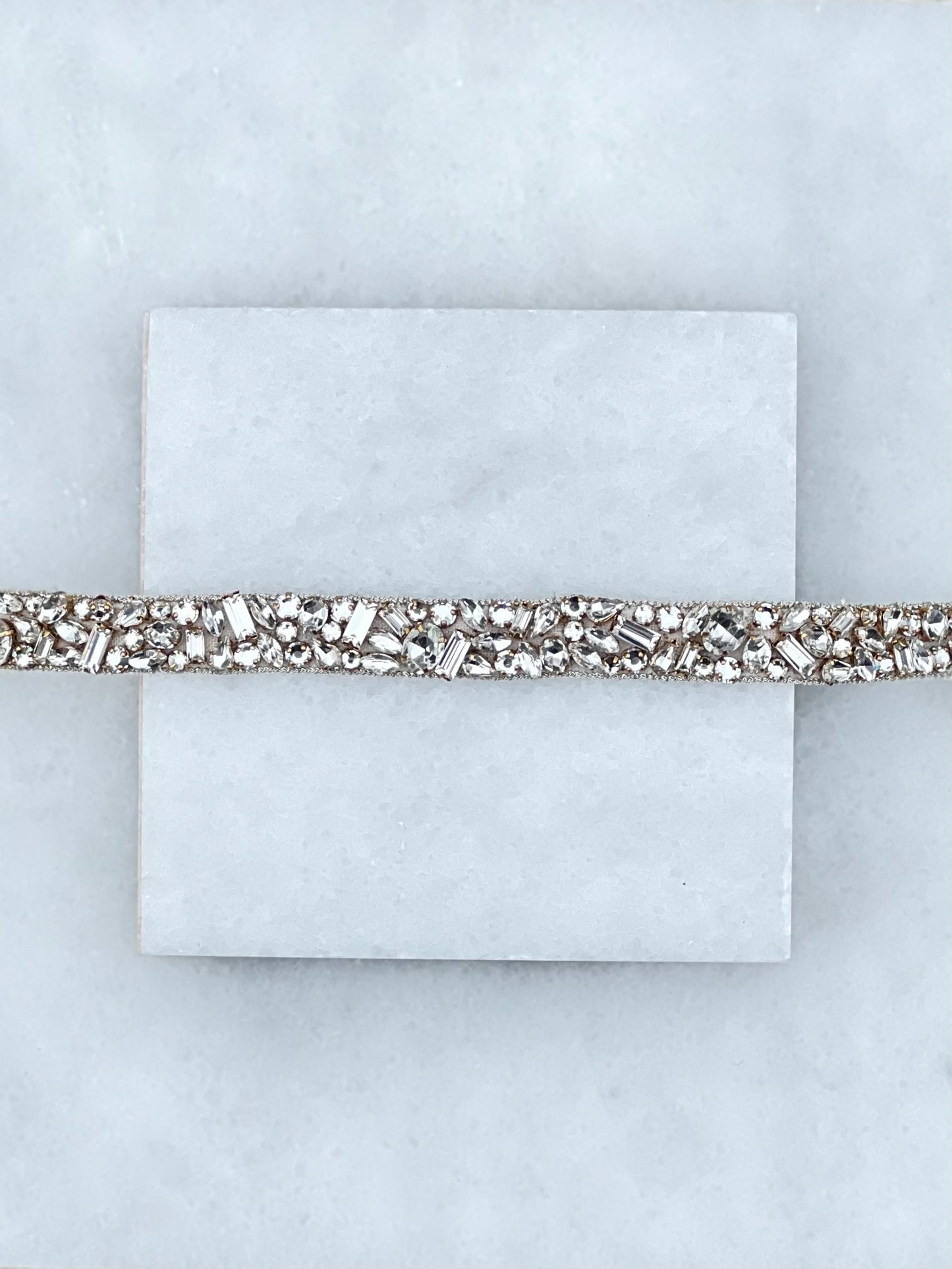 Close View of Aurora Gold Silk Satin Sash Bridal Accessory