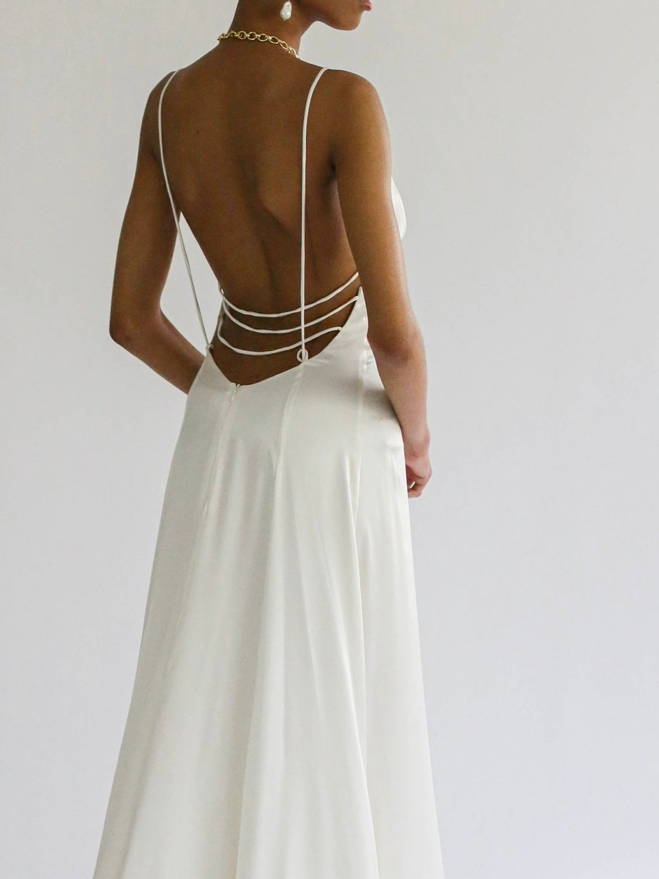 Rowley Hesselballe Alara Civil Wedding Dress Close Back View