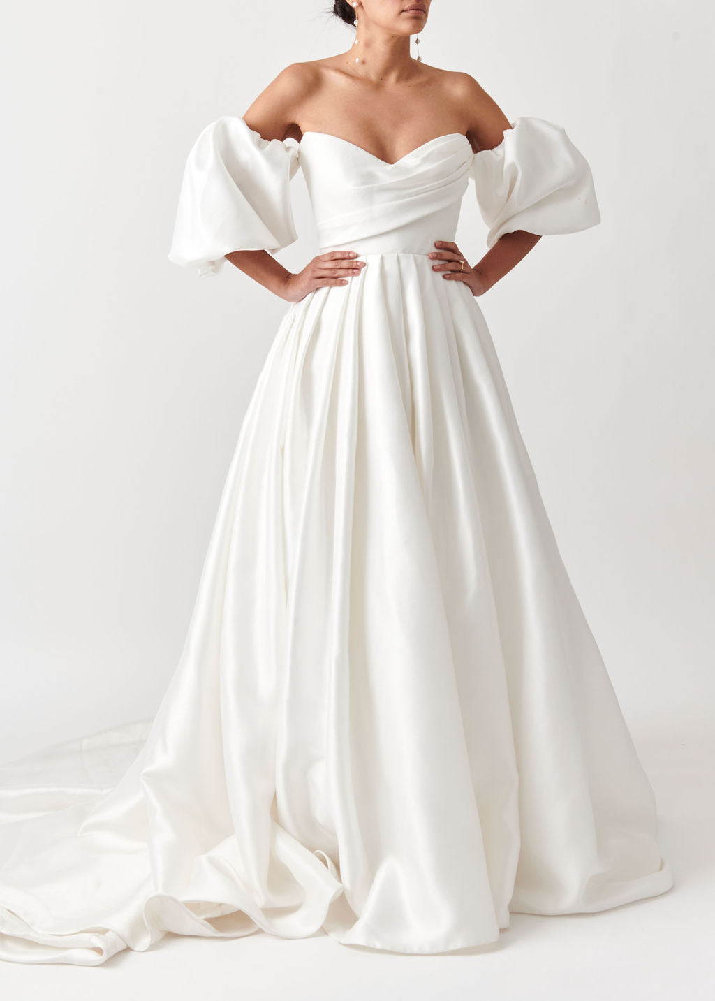 Silk ball gown wedding on sale dress