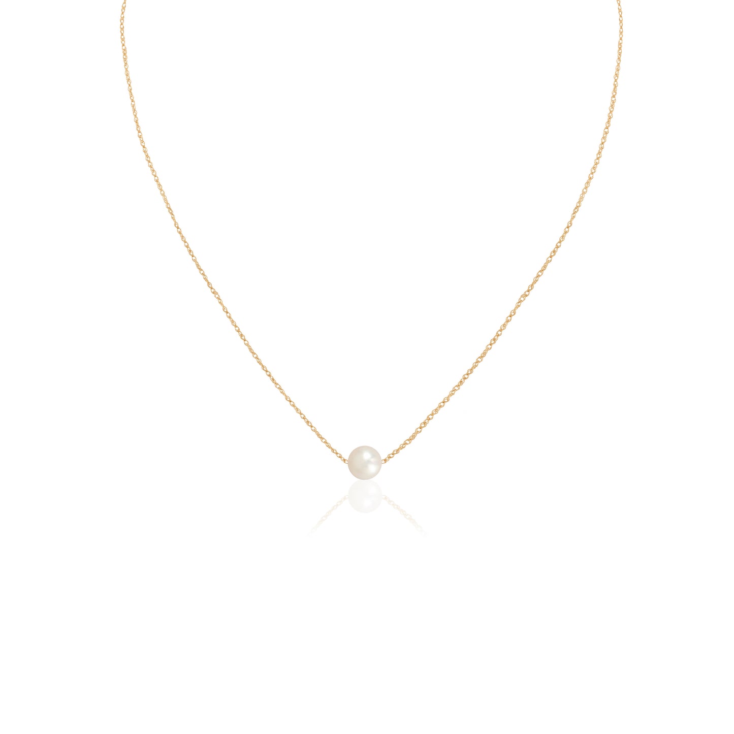 The La Grotta Amelia Solitaire Round Pearl Necklace Bridal Accessory