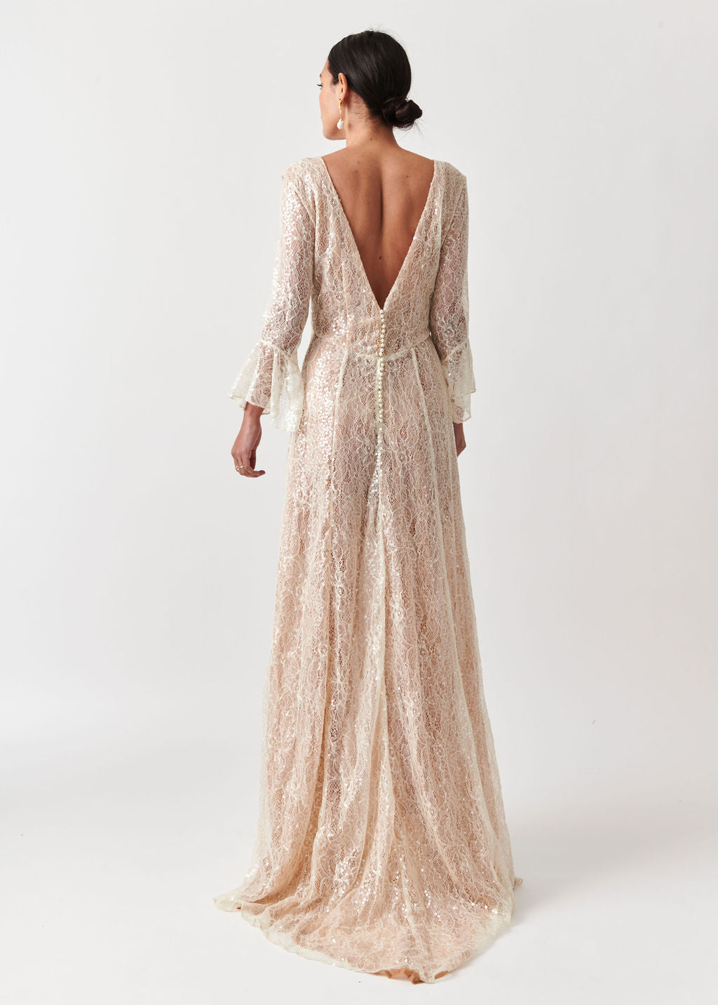 Back View of Astrea Lace Wedding Dress