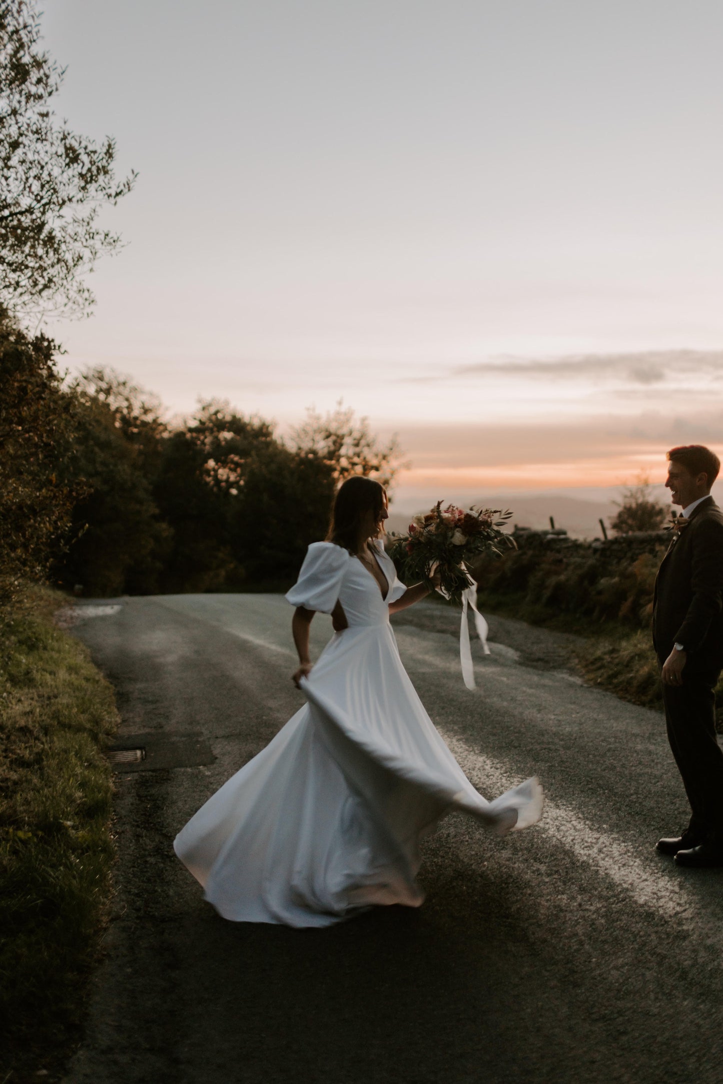 Model Wearing Auldyn Modern Wedding Dress