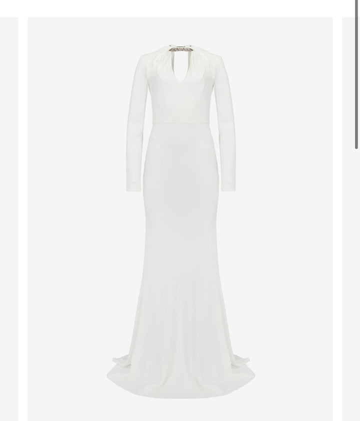 Alexander McQueen embellished crepe gown