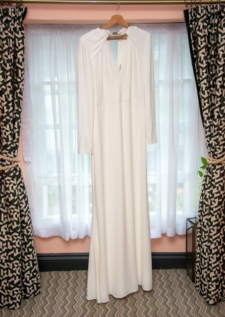 Alexander McQueen embellished crepe gown