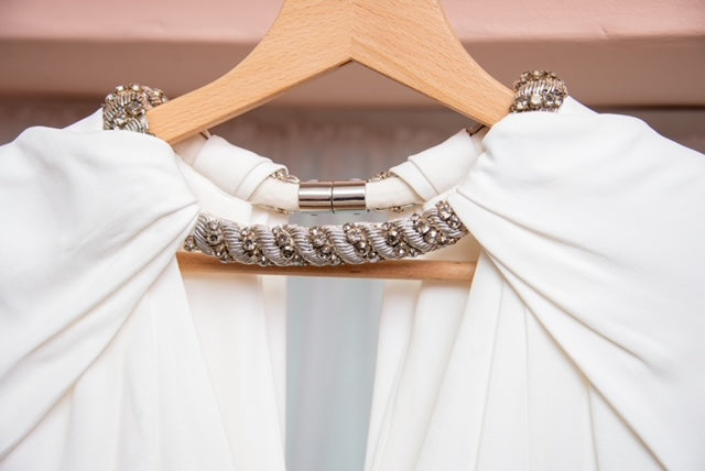 Alexander McQueen embellished crepe gown