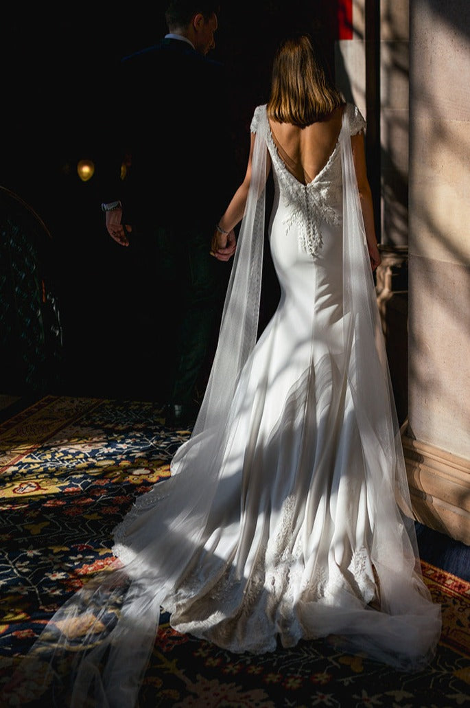 Close Back View of Anitra Mermaid Wedding Dress