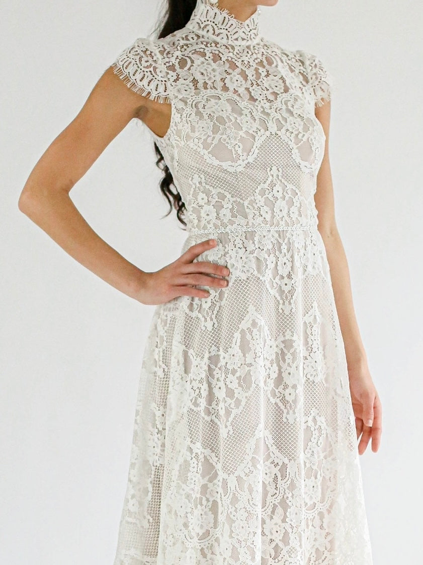 Stand out in this A Line Boho Wedding Dress