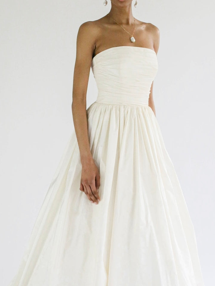 Front View of Bespoke Strapless Wedding Dress