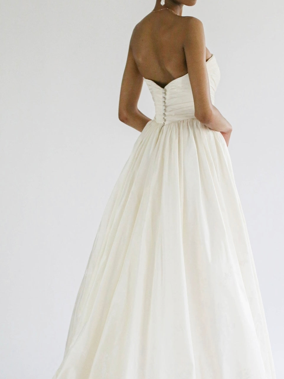 Back View of Bespoke Strapless Wedding Dress