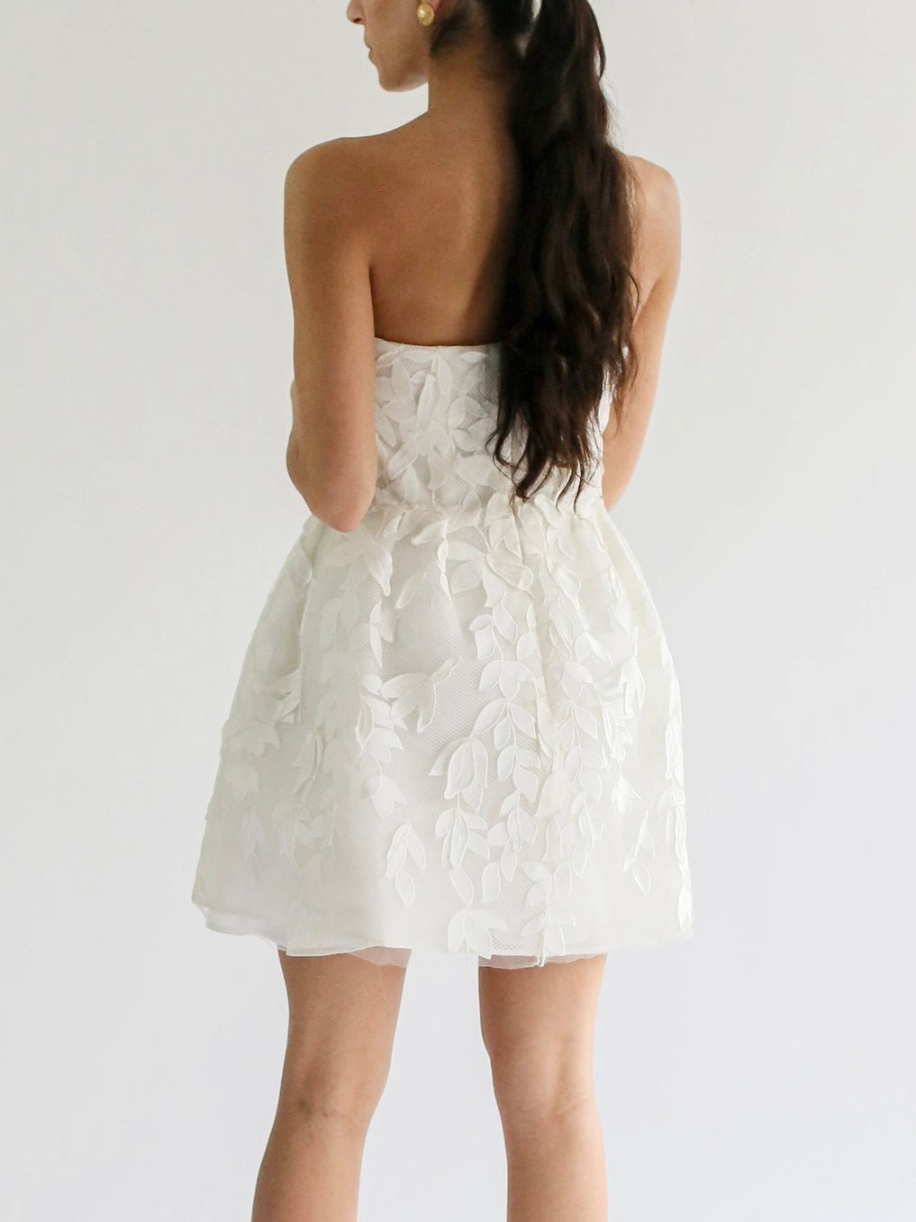 Cara Lace Strapless Mini Dress Short Wedding Dress PS Bridal