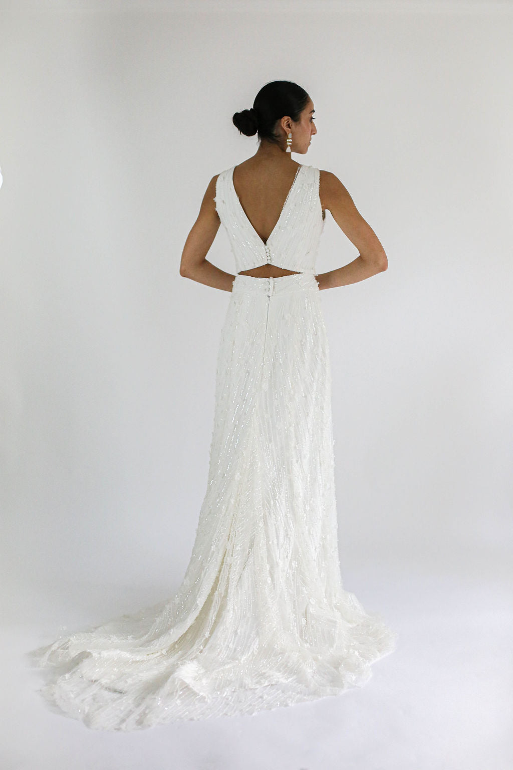A view of the back of the Hello Bride Couture Top