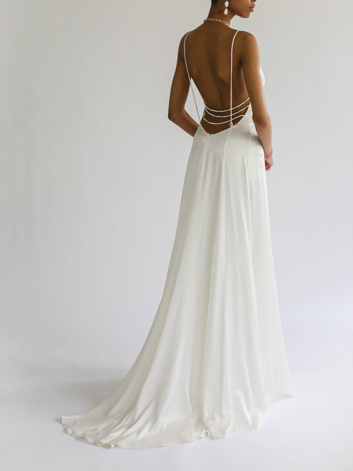 Rowley Hesselballe Alara Civil Wedding Dress Back View 