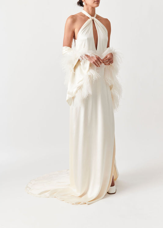 Athena Retro Silk Wedding Dress