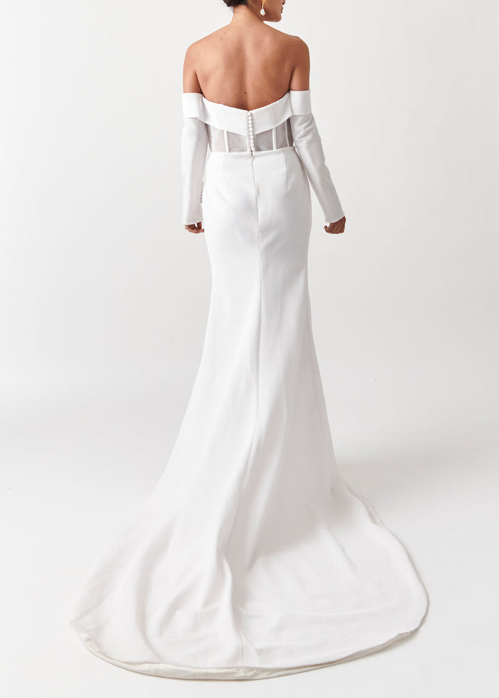 A back view of the Coco Long Sleeve Wedding Dress