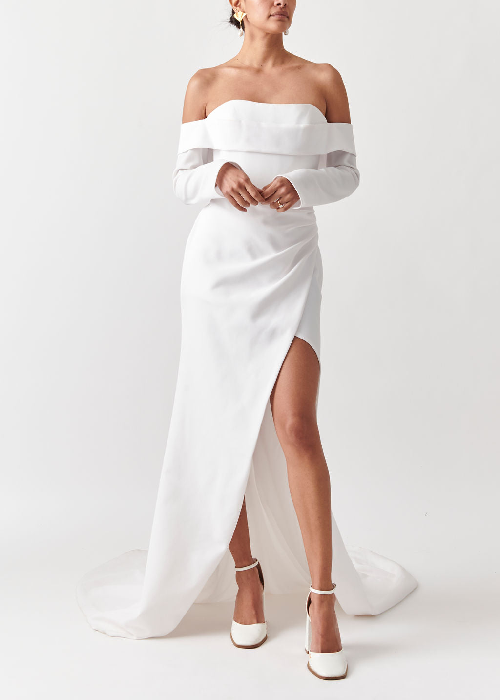 Coco Off The Shoulder Long Sleeves Wedding Dress