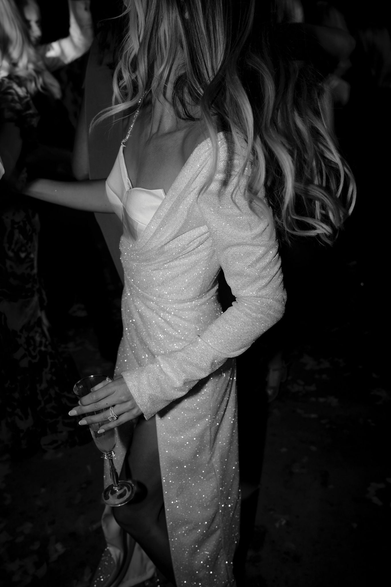 Amelia Murs' partying wearing evening wedding dress