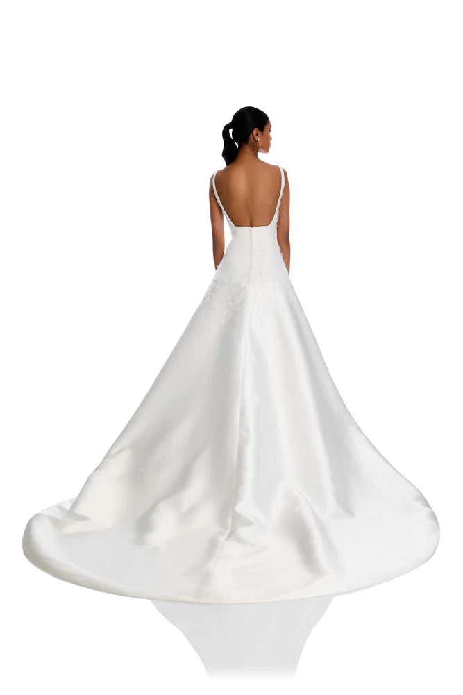 Halston white gown best sale