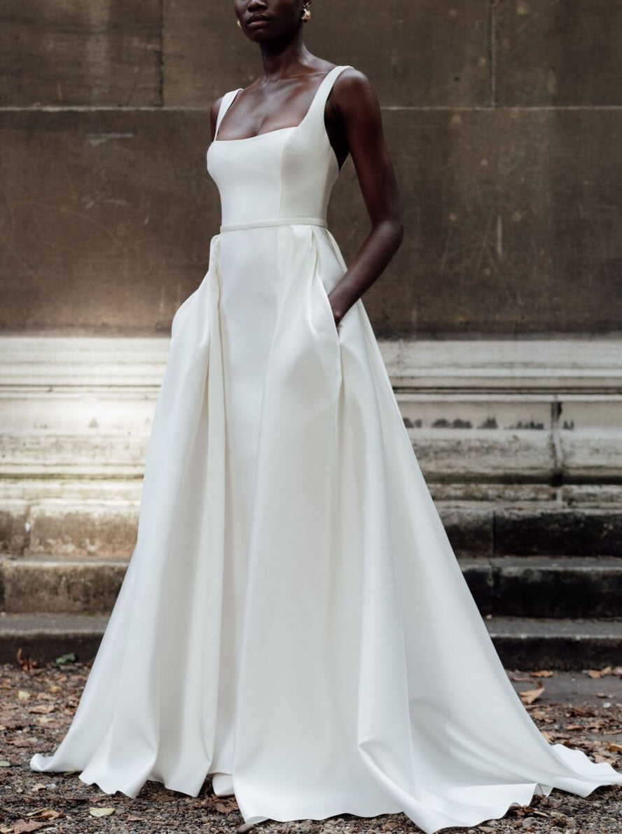 Dahlia Square Neck Wedding Dress | A Line Wedding Dresses | PS Bridal ...