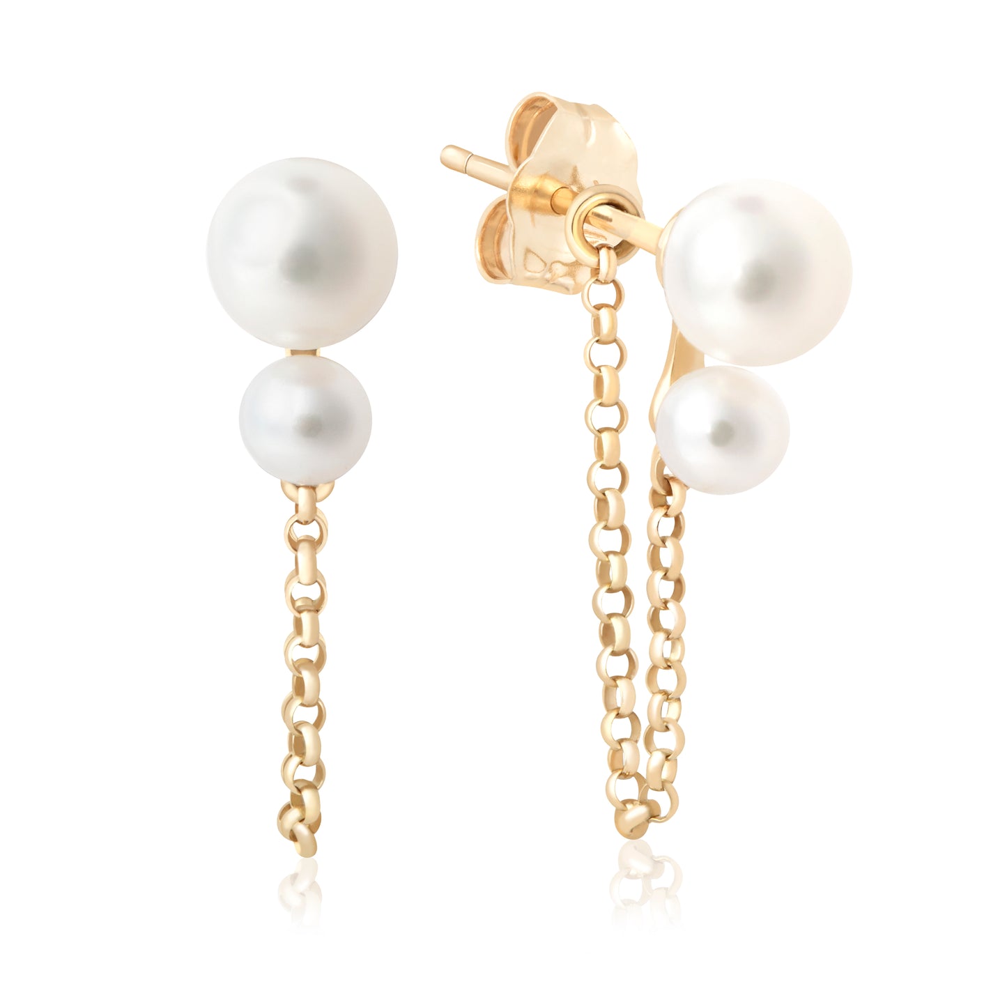 Elizabeth Double Pearl and Chain Earrings | Bridal Accessories – P.S ...