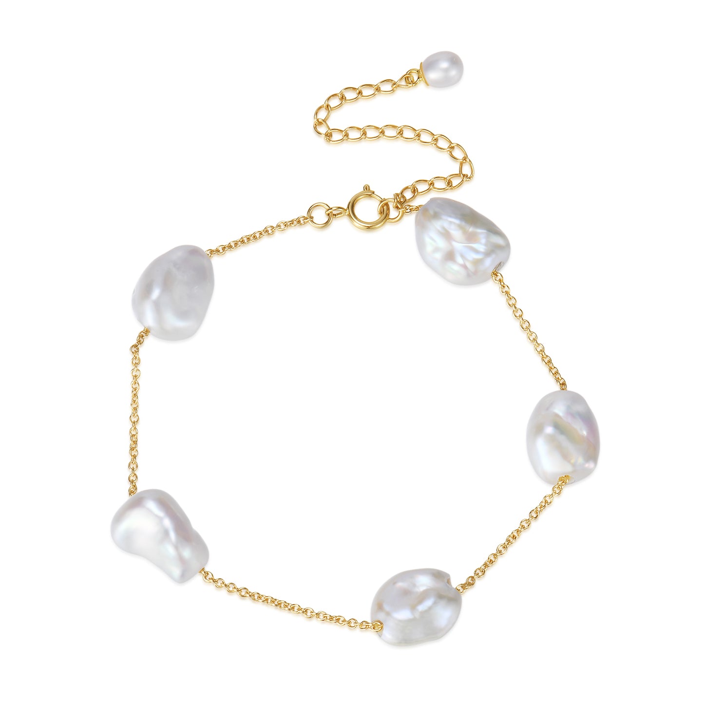 Eleni Baroque Pearl Bracelet Silver