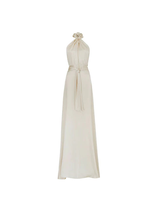 Turn heads on your special day in this 70s inspired Silk Wedding Dress
