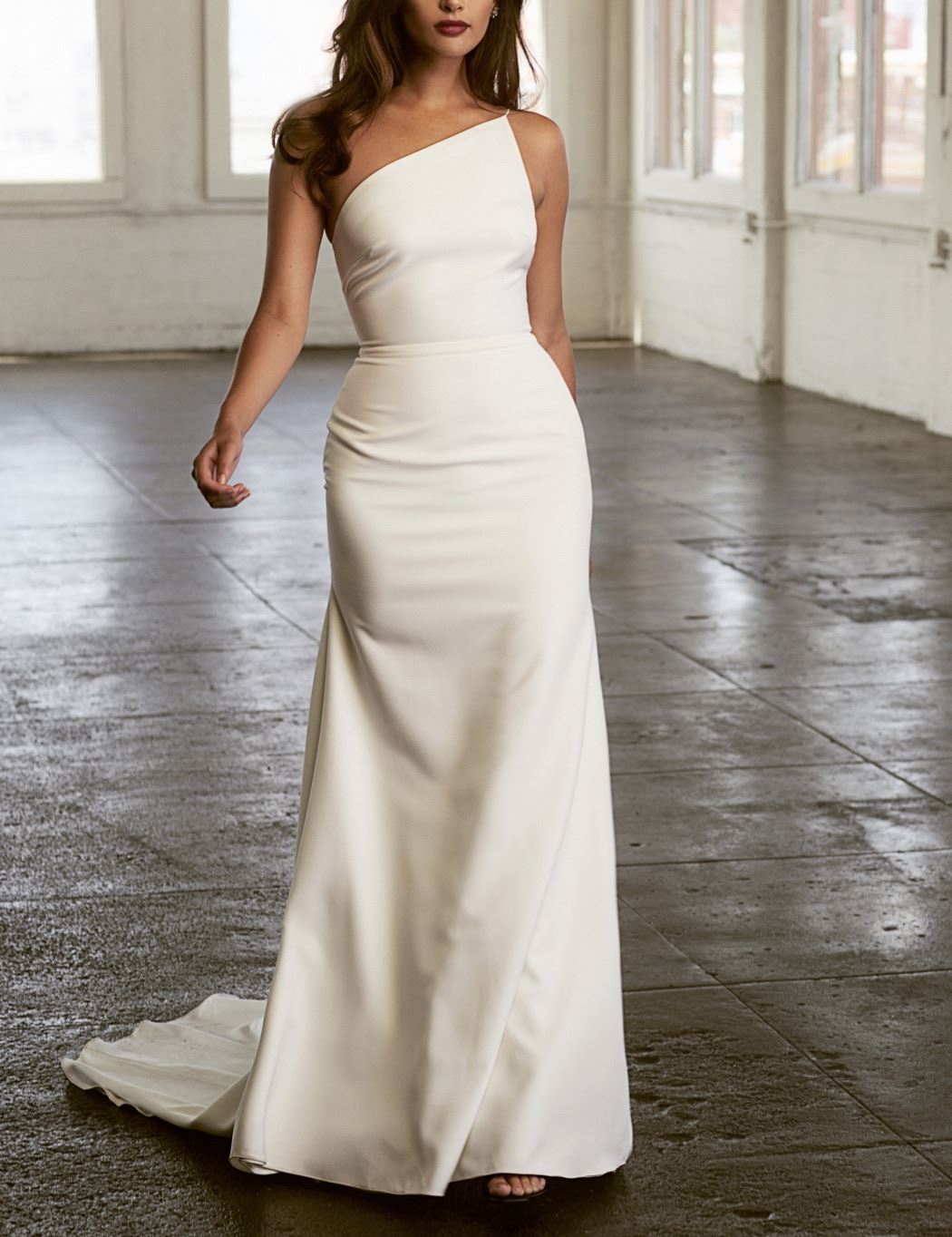 Cindi Asymmetric One Shoulder Wedding Dress