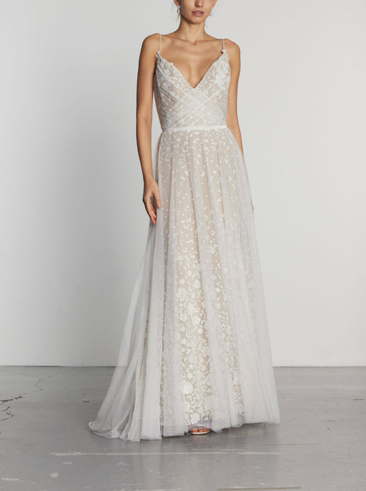 Colden Floral Embroidery Lace Wedding Dress