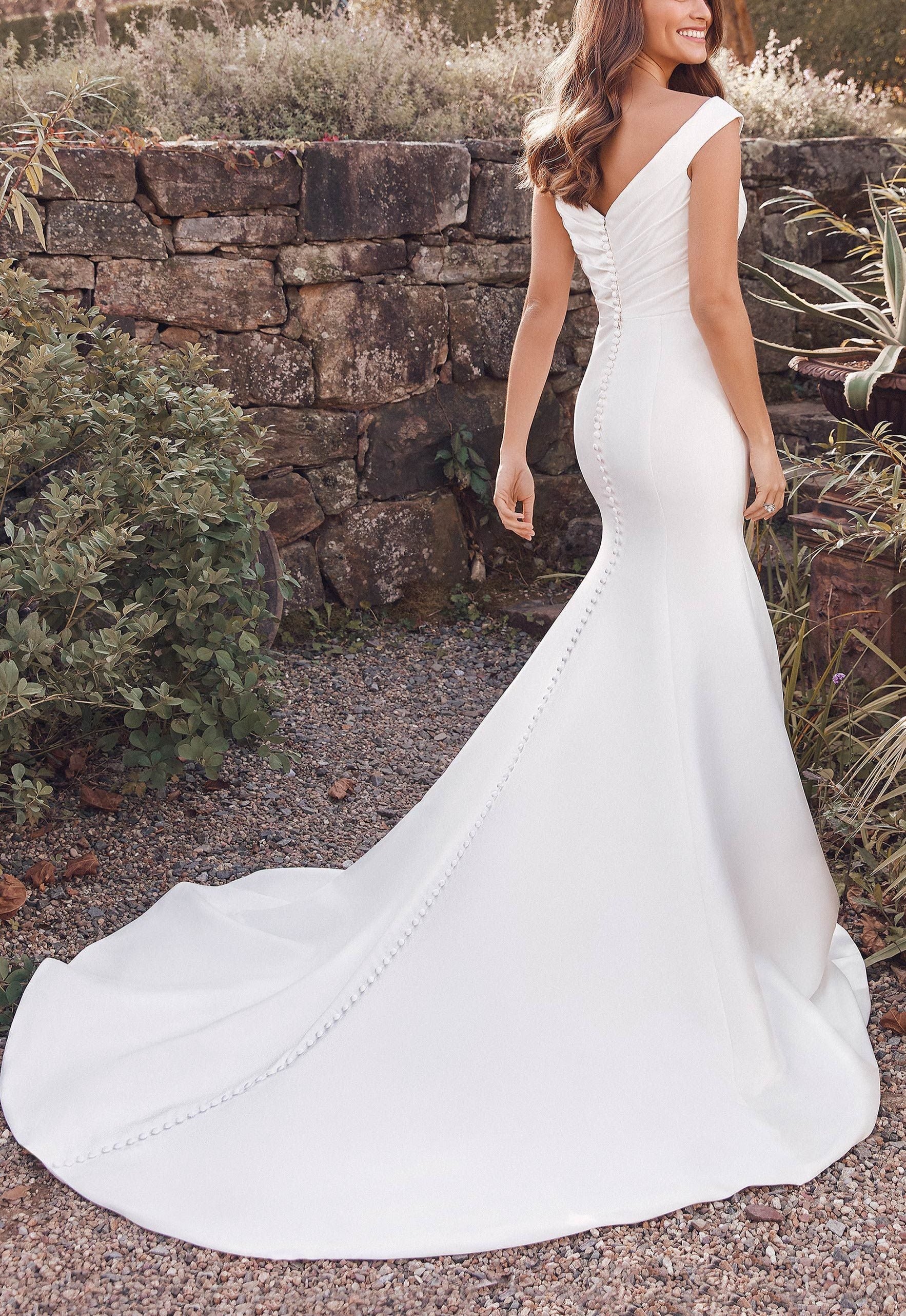 Simple silk hot sale wedding gown