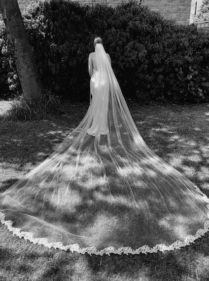 Ivory lace 4 meter cathedral veil