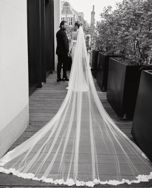 Ivory lace 4 meter cathedral veil