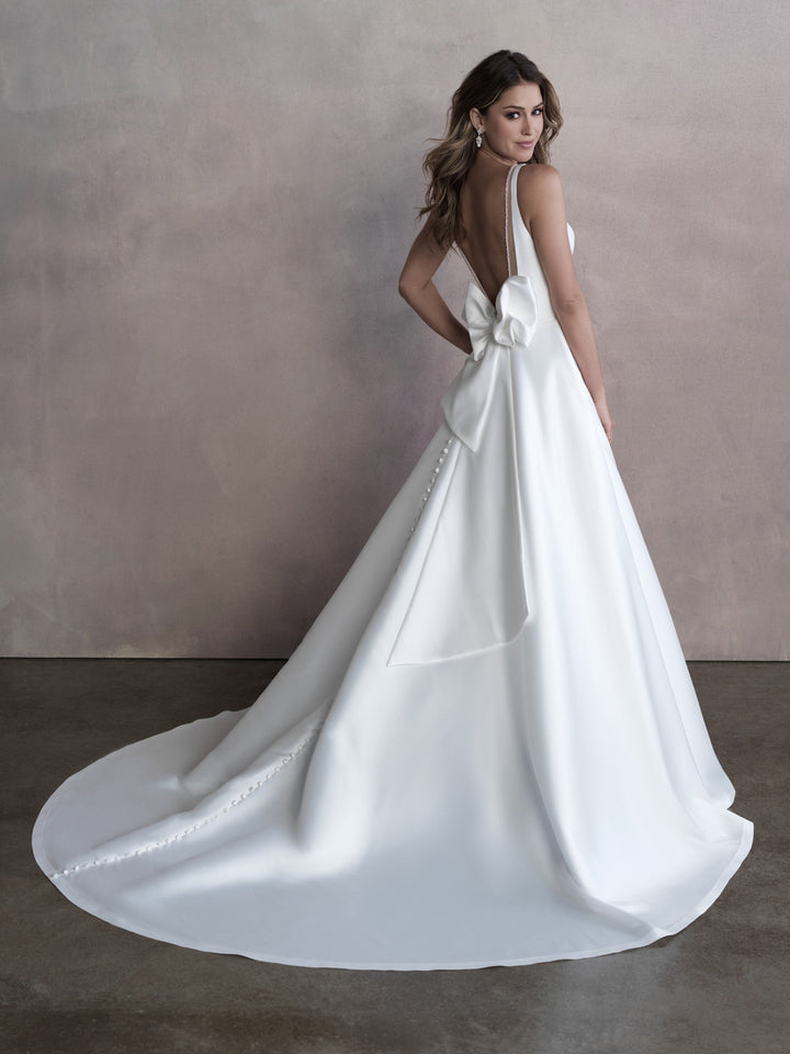 Allure Bridal 9813 A Line Wedding Dress Back View 